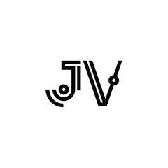 JV monogram logo design letter text name symbol monochrome logotype alphabet character simple logo