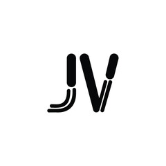 JV monogram logo design letter text name symbol monochrome logotype alphabet character simple logo