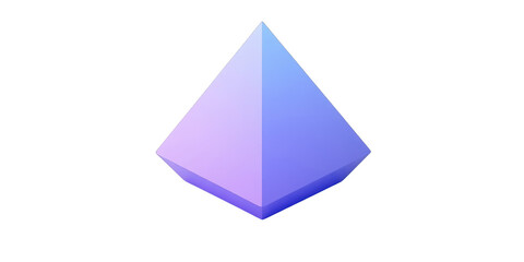 Abstract Purple and Blue Gradient Geometric Shape 3D Rendered Pyramid Digital Art Illustration