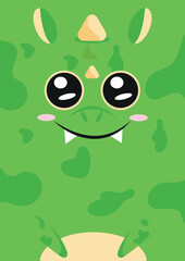 an invitation or poster template for a children's party or birthday with an animal design, namely a dragon design