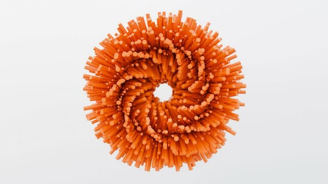 abstract orange super satisfying animated object isolate don white background, 4k loop