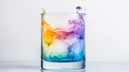 colourful smocke in a glass