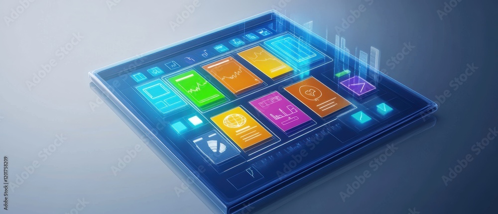 Poster investigating touchscreen models in digital displays with high-fidelity gigapixel graphics