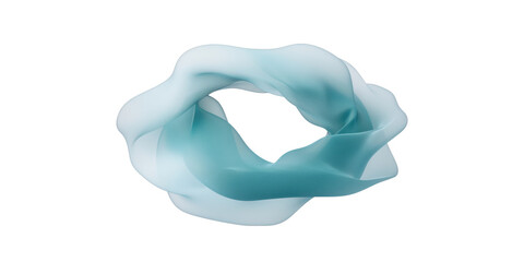 Naklejka premium Abstract Teal and White Fluid Form Swirling Circular Design Elegant Flowing Texture