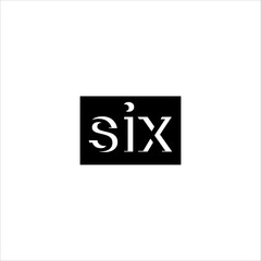 black letter six 6 logo design vector