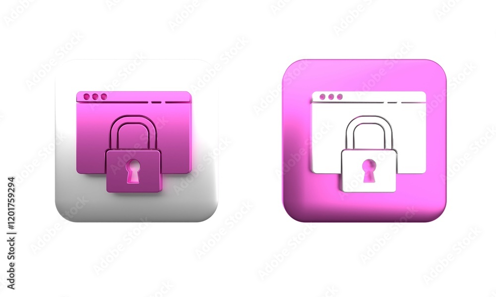 Poster colorful secure your site with https, ssl icon isolated on white background. internet communication 