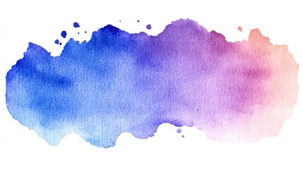 Obraz premium Abstract watercolor wash, blue purple gradient, texture background, design element