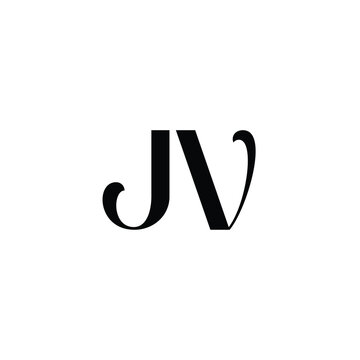 JV monogram logo design letter text name symbol monochrome logotype alphabet character simple logo