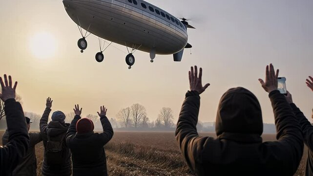 Zeppelin Descends in Style to Victorian Age Excitement