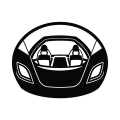 Futuristic Electric Car Cockpit Silhouette clean  