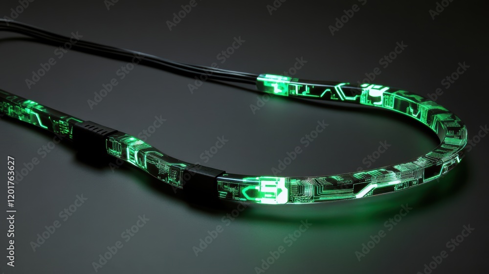 Poster digital workspace high-tech tronstyle lan cable featuring circuit board patterns