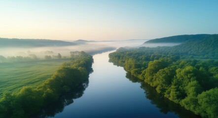 Obraz premium A Mesmerizing River Network from Above.
