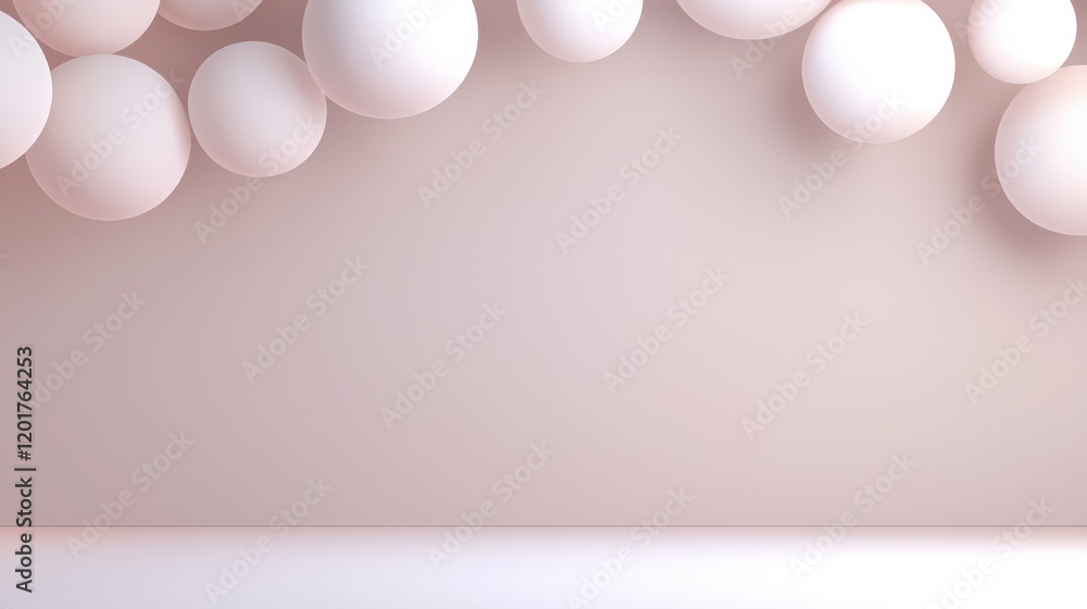Aufkleber soft blurred lights create magical atmosphere with floating spheres against neutral background. this