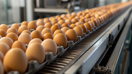 Automated Egg Collection Machine on Poultry Farm
