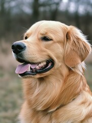Obraz premium Loyal Golden Retriever Looking Directly at Camera