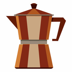 Modern Coffee Pot Illustration on White Background