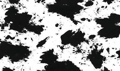 Fototapeta premium Abstract black ink splatters on white background. Perfect for design projects needing a grunge or textured effect. High-resolution image.