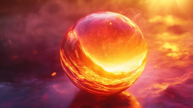 A futuristic digital interface featuring a glowing spherical object at the center, - Powered by Adobe