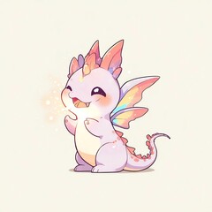 Adorable Magical Baby Dragon Illustration