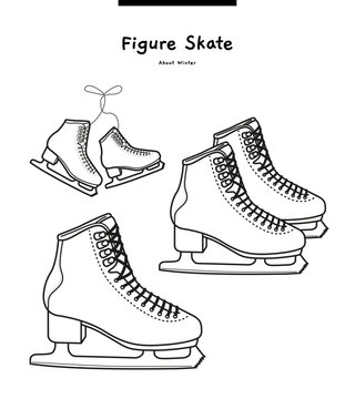 This illustration is a figure skating shoe called 'Figure Shoes'.