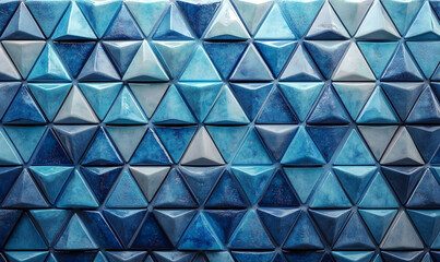 Fototapeta premium Abstract blue triangular texture background. Perfect for modern design projects needing a geometric, 3D effect.