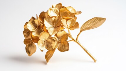 Fototapeta premium A stunning golden hydrangea flower branch, symbolizing luxury and elegance.