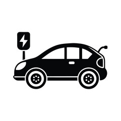 Electric Vehicle Charging Station Icon Set ev plug