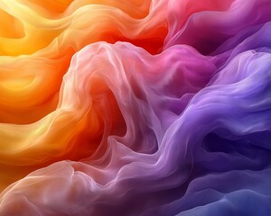 Obraz premium Colorful fabric waves, abstract textile background.