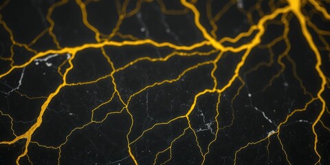 Obraz premium Abstract Black And Gold Pattern With Branching Lines