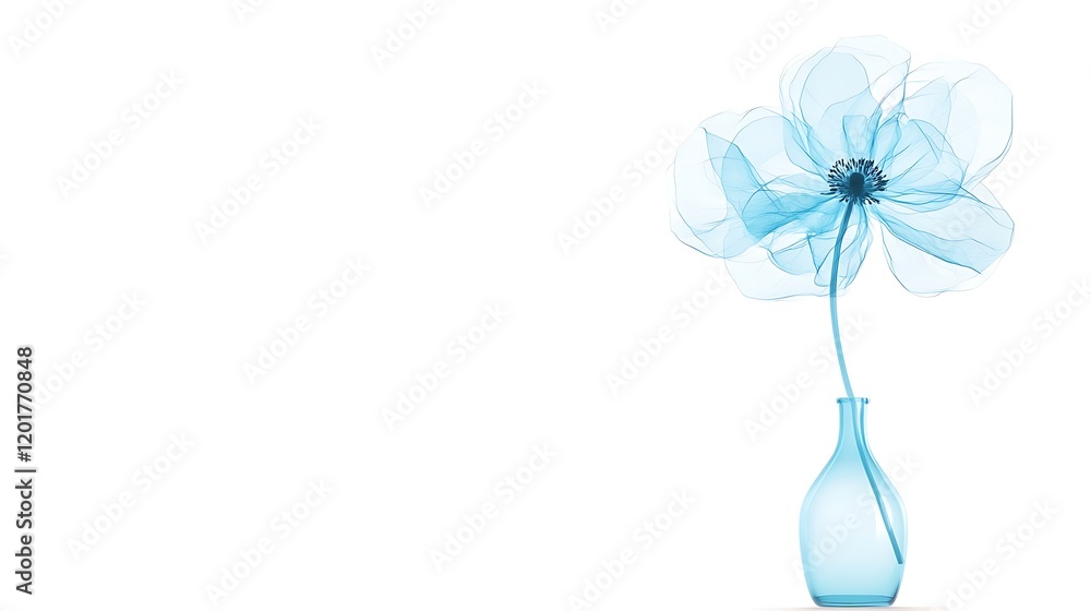 Poster an x-ray of a flower in a vase showing the internal structure of both objects