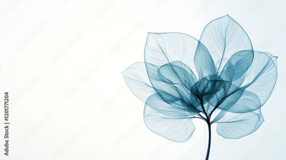 Poster an x-ray of a flower in a vase showing the internal structure of both objects