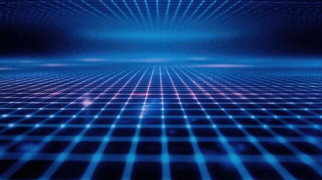 Cybernetic Gridscape - High-Tech Computer Room Visual