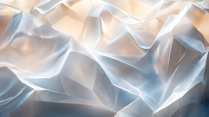 Overlapping translucent polygons with contrasting soft tones.