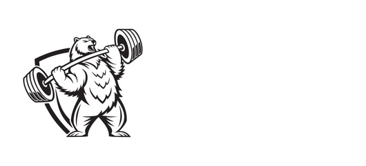  Bear Gym design. Great addition to any gym branding line art ,