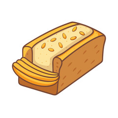 banana bread icon, banana bread vector illustration-simple illustration of banana bread, perfect for banana bread logos and icons