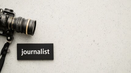 Professional Journalism Concept with Camera and Minimalist Design