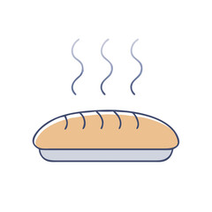 bread loaf with steam icon, bread loaf with steam vector illustration-simple illustration of bread loaf with steam, perfect for bread loaf with steam logos and icons