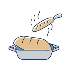bread rising in pan icon, bread rising in pan vector illustration-simple illustration of bread rising in pan, perfect for bread rising in pan logos and icons