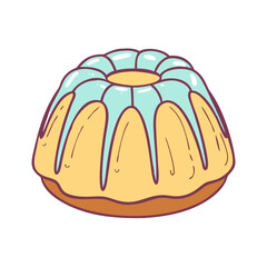 bundt cake icon, bundt cake vector illustration-simple illustration of bundt cake, perfect for bundt cake logos and icons