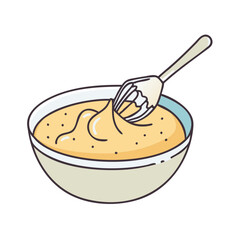 cake batter in bowl icon, cake batter in bowl vector illustration-simple illustration of cake batter in bowl, perfect for cake batter in bowl logos and icons