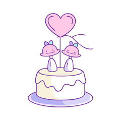 cake topper icon, cake topper vector illustration-simple illustration of cake topper, perfect for cake topper logos and icons