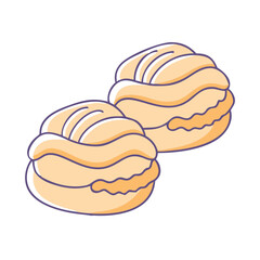 choux pastry icon, choux pastry vector illustration-simple illustration of choux pastry, perfect for choux pastry logos and icons