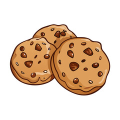 chocolate chip cookies icon, chocolate chip cookies vector illustration-simple illustration of chocolate chip cookies, perfect for chocolate chip cookies logos and icons