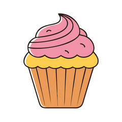 cupcake icon, cupcake vector illustration-simple illustration of cupcake, perfect for cupcake logos and icons