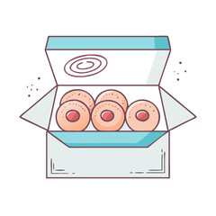 doughnuts in box icon, doughnuts in box vector illustration-simple illustration of doughnuts in box, perfect for doughnuts in box logos and icons