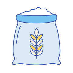 flour bag icon, flour bag vector illustration-simple illustration of flour bag, perfect for flour bag logos and icons