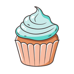 frosted cupcake icon, frosted cupcake vector illustration-simple illustration of frosted cupcake, perfect for frosted cupcake logos and icons