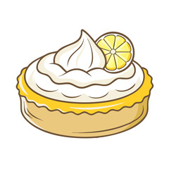 lemon meringue pie icon, lemon meringue pie vector illustration-simple illustration of lemon meringue pie, perfect for lemon meringue pie logos and icons