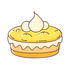 lemon meringue pie icon, lemon meringue pie vector illustration-simple illustration of lemon meringue pie, perfect for lemon meringue pie logos and icons