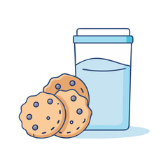 milk and cookies icon, milk and cookies vector illustration-simple illustration of milk and cookies, perfect for milk and cookies logos and icons